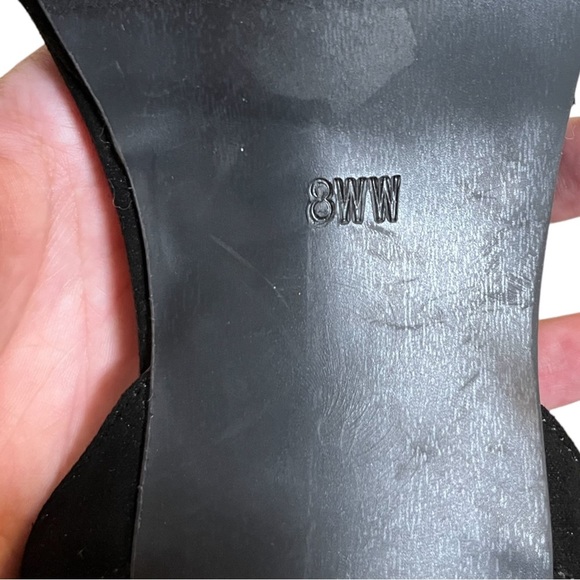 Torrid Black Faux Suede Peep Toe Ankle Strap Heel Wide Fit Sandals - Picture 8 of 8